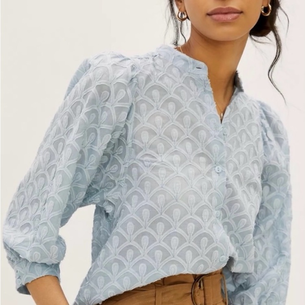 Anthropologie Pilcro Belle Femme Blue Women's Blouse